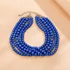 Moda Europeia e Americana Jóias Destaque ABS Popular Colar Feito à Mão Multi-camada Pérola Pescoço Cadeia Pescoço Acessórios Mulheres chocker