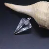 Europa e Estados Unidos venda quente pedra natural cristal ágata vidro facetado hexagonal cone pingente colar acessórios pingente espiritual atacado