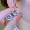 Elegantes aretes de circón púrpura dulce aretes 2024 nuevos para el día a día versátiles pequeños aretes exquisitos aretes
