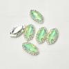 7x 15mm Moca Ojo de Caballo Cosido a Mano Diamante Garra de Cobre Borde Plateado Diamante DIY Ropa Zapato Bolsa Hebilla de Cristal Accesorios de Joyería