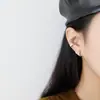 EA494 Pendientes Coreanos de Plata de Ley S925 Hebilla de Oreja Irregular Ondulada Simple INS Pendientes Versátiles de Personalidad de Nicho
