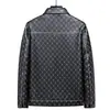 AliExpress Chaqueta de Cuero para Hombre Lujo Ligero Ajustada Moda Solapa Casual Chaqueta de Cuero Adolescente Estampado de Letras Chaqueta de Cuero