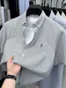 Diretamente do Fabricante, Camisa Polo Masculina 100% Algodão Puro com Listras Finas e Bordado Exquisite, Camisa Casual de Verão, Disponível para Dropshipping