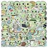 50 peças de adesivos simples de tartaruga, desenhos animados fofos, para laptop, notebook, capa de celular, adesivos decorativos à prova d'água DIY