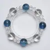Pulseira de Cristal NaturalPulseira de Cristal Branco Natural para Mulheres, Versátil e Elegante, Pulseira de Fluorita Azul Atacado