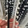 Encaje de Perlas de 8 mm con Cuentas a Mano al por Mayor para Punto diy Accesorios de Ropa Étnica Encaje Colgante de Borla de Linterna