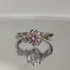 Anel de Diamante de Luxo Leve Hot-mining Transfronteiriço Moda Feminina Anel Clássico de Seis Garras Diamante Mosane 1 quilate Anel de Casamento Anel Ajustável
