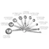 Con escala traje de cucharas medidoras de acero inoxidable herramientas de cocina para hornear cuchara medidora de condimento cuchara medidora de café juego de 10 piezas en stock