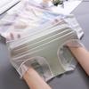 Nova Estilo Máscara Roupa Íntima de Cintura Média-Alta para Mulheres, Seda de Gelo Ultrafina Antibacteriana Forro de Seda de Amora Tamanho Grande Calcinha Levanta Bumbum