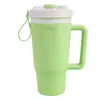 Taza de Agua de Silicona Stanley Transfronteriza Taza Espacial Taza de Agua para Coche al Aire Libre Taza Plegable con Popote Portátil Taza para Beber Celebrada en Internet Set