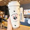 Taza de Acero Inoxidable 316 con Tubo de Succión para Doble Bebida Alto Valor de Color Taza de Café Portátil Oso Panda Doble Bebida Taza con Aislamiento para Frío y Calor