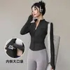 Top de manga larga de secado rápido para fitness, chaqueta de punto con cremallera para yoga y running, ropa deportiva elástica y cómoda para entrenamiento diario
