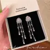 Estilo Igual al de las Estrellas Europeas y Americanas Pendientes Largos con Borlas de Rosa 3D para Mujer Accesorios Banquete de Alta Sociedad Joyería de Temperamento Venta al por Mayor