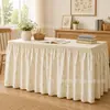 Nuevo producto transfronterizo: Faldón de mesa floral fresco de estilo Ins para uso diario, poliéster, impermeable y resistente a las manchas, para mesas de comedor y gabinetes
