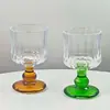 Copas de Vino Vintage con Rayas Verticales, Copas de Pie Alto para Jugos y Bebidas, Copas de Champaña, Copas de Vino con un Ambiente Único