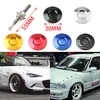 Cerradura decorativa mini para cubierta de motor de coche universal modificada, patrón de fibra de carbono, tipo botón de aleación de aluminio, cerradura mini para cubierta de motor