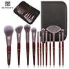 12 pincel de maquiagem de uva pequena conjunto completo de pó solto blush sombra pincel beleza maquiagem com cabo de madeira vermelha escova macia em estoque