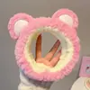 Diadema de oso fresa para Tiktok, diadema para lavarse la cara de celebridad de internet para mujer, otoño e invierno, diadema de felpa antideslizante para el pelo, pasador, tocado