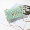 Cross-border bag mulheres 2020 nova moda duplo buraco diamante treliça cadeia jelly bag fresco doce pequeno quadrado saco de ombro