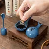 Ballena azul pequeño quemador de incienso herramienta para sellar incienso pequeño quemador de incienso Xiangyun quemador de incienso creativo quemador de incienso multifuncional adornos para ceremonia del té