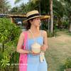 Chapéu de Praia de Férias à Beira-Mar Novo para Primavera e Verão Protetor Solar Estilo Perfumado Vermelho Fashion Socialite Topo Plano Aba Plana Chapéu de Sol Tendência