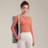 Traje de Yoga con Media Cremallera Delgado de Cintura Ajustada de Manga Larga Ropa Exterior de Fitness para Montar Deportes de Alta Elasticidad Manga Larga Mujer
