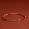 Tobillera Anklet de Oro Puro 49.95kg de Sehuan con Hilo Rojo y Cuentas de Loto, Regalo de San Valentín para Novia, Regalo para Transmisión en Vivo de la Industria de la Belleza