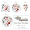 Decoración Navideña Transfronteriza de Temporada Diseño para Fiesta Plato de Papel Vaso de Papel Servilleta de Papel Mantel Plato Desechable para Cena Paquete de Vajilla