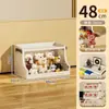 Armário de armazenamento de lanches de 48 lados, sem instalação, aberto e transparente, armário de armazenamento dobrável, armário de armazenamento de brinquedos para crianças