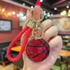 Llavero de cuerda de baloncesto tejido a mano con diamantes de un solo lado, el más vendido de Amazon en moda, colgante creativo para fan, pequeño regalo