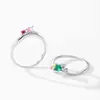 Anillo de Plata de Ley S925 Estilo Bosque Ramas y Hojas Verde Tierno para Mujer Moda Elegante Retro Lujo Accesible Anillo de Circonita Colorida