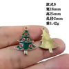 Natal Transfronteiriço Gotejamento de Óleo Desenho Animado Papai Noel Rena Árvore Floco de Neve Pingente Chaveiro DIY Pulseira Acessórios para Pendurar