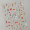 En Stock Nuevas Pegatinas de Uñas Florales Estilo Chino 3D Estilo Antiguo Flor de Peonía Perla Pegatinas de Uñas en Relieve Modelo CA