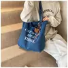 2025 Nueva Bolsa de Mezclilla para Mujer Estilo Perezoso de Moda Nicho Bolsa Tote Gran Capacidad Bolso Cruzado Bolso de Hombro para Viajar