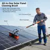 Cepillo Limpiador de Paneles Fotovoltaicos Solares Kit Multifuncional 3 en 1 Herramienta con Palo Telescópico Cepillo de Agua Cepillo Fotovoltaico