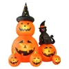 Combinación Transfronteriza de Calabaza y Gato Negro Más Vendida Decoración Inflable Luminosa Iluminada para Disfraz de Halloween