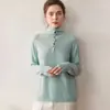 Suéter de Punto de Lana Casual de Cachemira Versátil de Corte Holgado con Cuello Alto para Otoño e Invierno