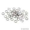 Anel de Círculo Pequeno com Laço Duplo de Aço Inoxidável Anel Fechado de Círculo de Cânhamo Pequeno Acessórios para Joias Artesanais DIY Anel de Pingente para Pulseira Material
