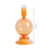 Venta al por mayor, candelabro creativo de vidrio de colores retro, candelabro de lujo para decoración de mesita de noche, vela, accesorios para cenas