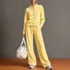 2026 moda europea y americana transfronteriza nueva sudadera con cárdigan de color liso con cuello alto y conjunto de pantalones de pierna ancha para tiendas online independientes