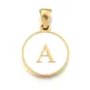 Collar con colgante de acero de titanio DIY de 26 letras inglesas de venta caliente, cadena redonda para clavícula para mujer, accesorios de joyería de acero inoxidable al por mayor