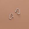 Ailuoqi Aretes Dulces de Plata S925 para Mujer Estilo Coreano Pequeños Frescos Verano Letra Diamante Aretes Redondos M00307