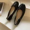 Zapatos bajos planos estilo francés con lazo para mujer, nuevos para 2026 primavera y otoño, mocasines planos vintage de brisa suave para la noche