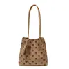 Bolsa Tote Retro de Bolinhas para Mulheres 2026 Nova Versátil Casual de Ombro para o Trabalho Bolsa de Grande Capacidade para Sob o Braço Bolsa Tote