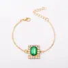 Pulsera transfronteriza europea y americana de esmeralda y diamante con formas de corazón, ovaladas, de lágrima, cuadradas y redondas, joyería de moda para novia al por mayor