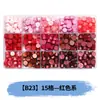 Perlas de cera octogonales, 100 estilos en compartimentos separados, perlas de cera para sellos de cera, empaque de caja de color mixto, venta al por mayor
