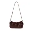 Bolso bandolera retro de moda para mujer, nuevo bolso de verano 2026 de nicho de alto valor con tachuelas y hebilla de cinturón, bolso de hombro