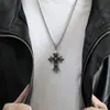 Colgante para hombre de calavera con cruz puntiaguda, estilo punk de personalidad, hip hop, callejero, versátil, collar de acero de titanio, venta al por mayor