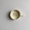 Plato cerámico color crema oso de dibujos animados conejo plato para salsas dumpling sushi plato de vinagre tamaño pequeño plato para mojar