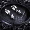 Aretes de Acero de Titanio para Hombres, Pinzas para Orejas con Borla y Cono Estilo Punk para Mujeres, Aros para Orejas Unisex sin Perforación, Accesorios para Orejas de Acero Inoxidable de Moda